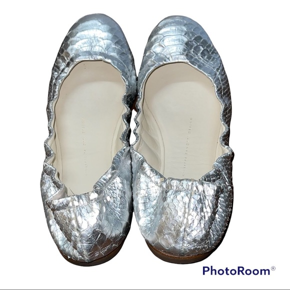 Giuseppe Zanotti Silver Python Ballet Flat 40 - Picture 4 of 9